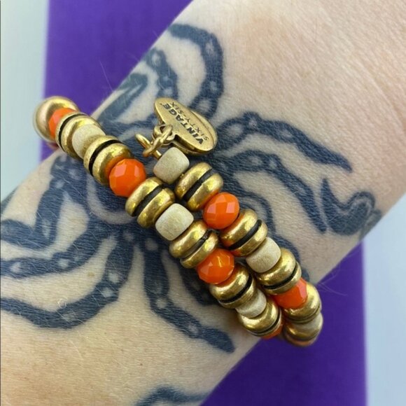Vintage 66 Alex And Ani Orange and Gold Bracelet - Picture 2 of 6